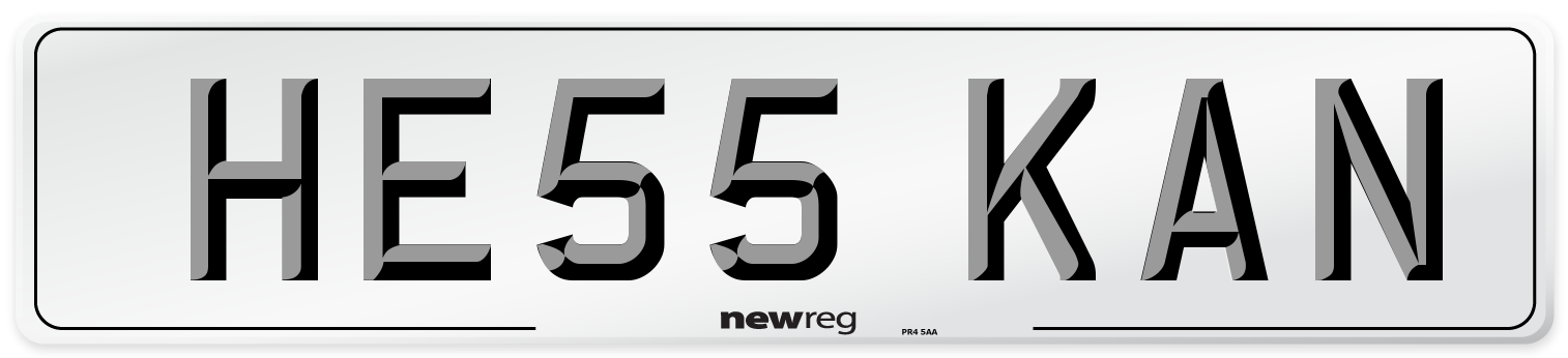 HE55 KAN Number Plate from New Reg